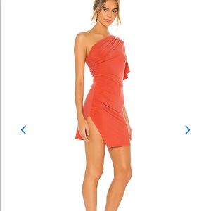 Revolve lovers and friends Alayna dress in coral